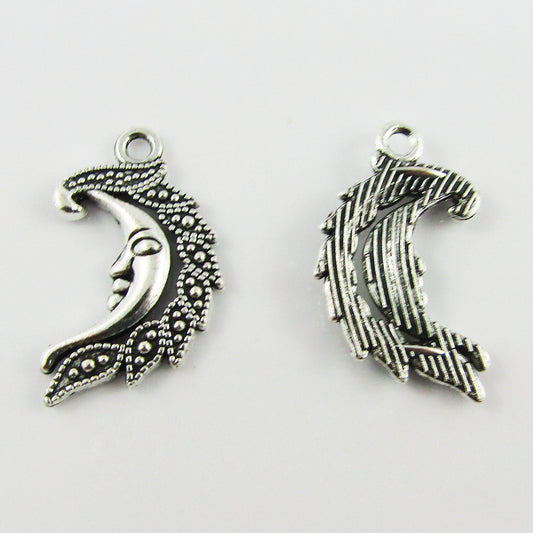 BULK Moon Charm Pendant Night Galaxy 29x18mm Select Qty