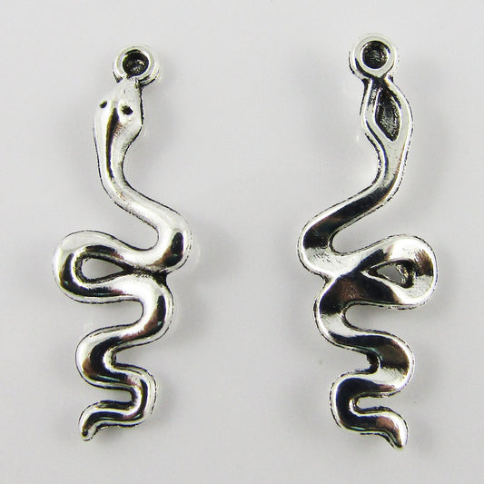 Bulk Serpent Snake Charm Pendant Venomous Reptile 28x9mm Select Qty