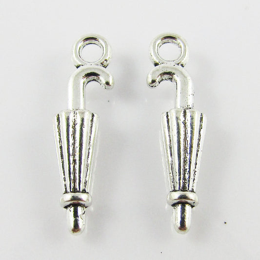 Bulk Mini 3D Umbrella Charm Pendant Parasol Brolly 19x6mm Select Qty