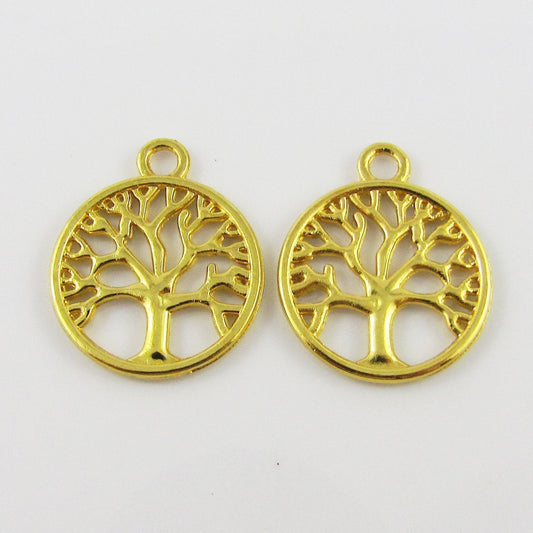 Bulk Tree of Life Charm Pendant Gold Plate 23x20mm Select Qty