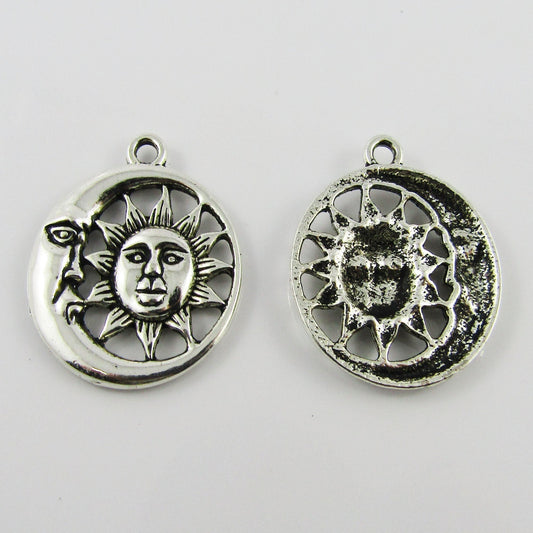 BULK Moon & Sun Charm Pendant Galaxy Nature 30x26mm Select Qty