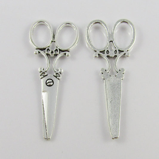Bulk Dressmaking Shears Charm Pendant Scissors 60x25mm SILVER Select Qty