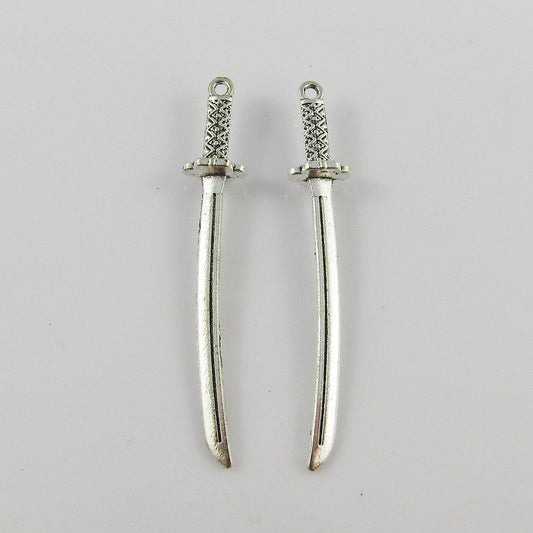 Bulk Sword Charm Pendant Pirate Weapon 49x8mm Select Qty