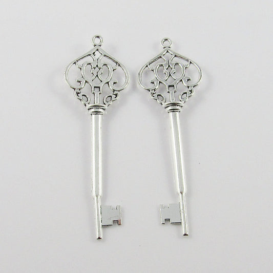 BULK Scroll Heart Santa's Magic Key Charm Pendant Christmas 69x21mm Select Qty