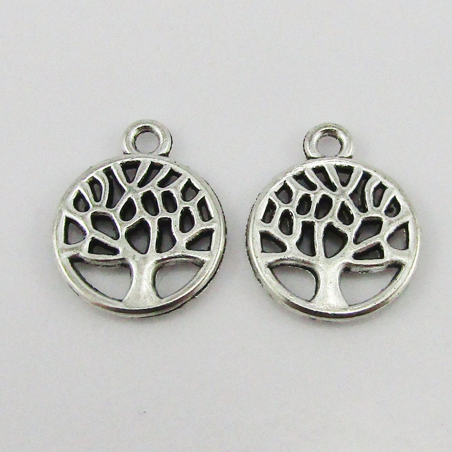 Bulk Mini Tree of Life Charm Pendant Silver Tone 13x11x1.5mm Select Qty