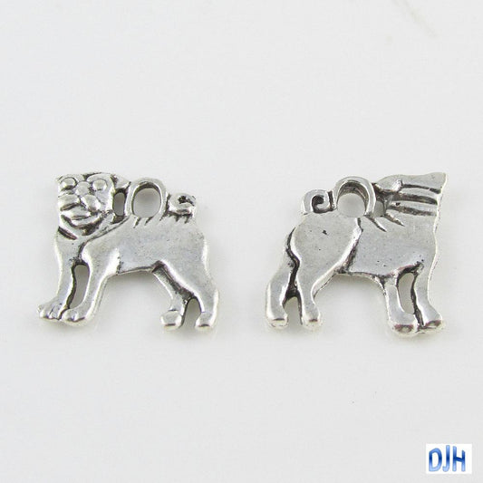 Bulk Pug Dog Charm Pendant Select Qty