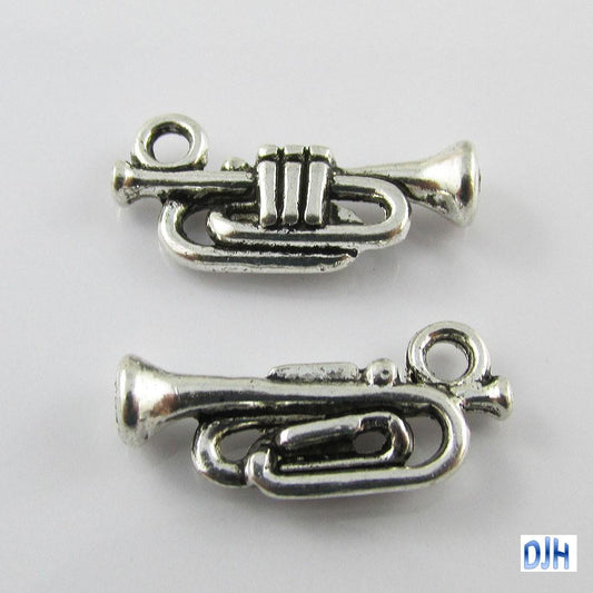 Bulk Trumpet Charm Pendant Jazz Musical Instrument 8x18mm Select Qty