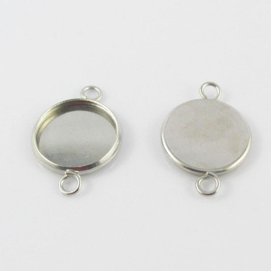 Bulk Pack of 10 Round Cabochon Connector Setting 20x14mm Fit 12mm Cabochons