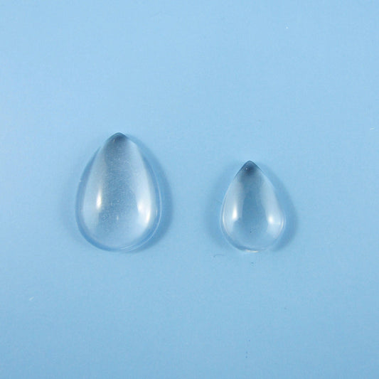 Teardrop Domed Clear Transparent Magnifying Glass Cabochons Seals 14~30mm