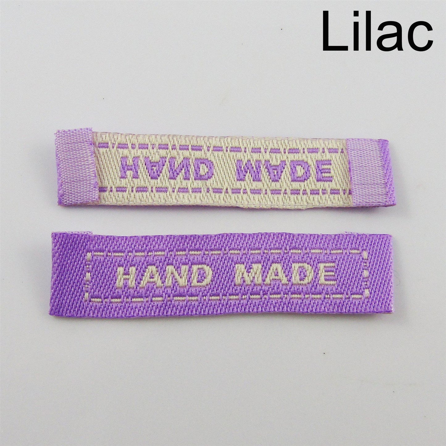 20pcs DIY Woven Cotton Hand Made Sewing Label 45x10mm Select Colour