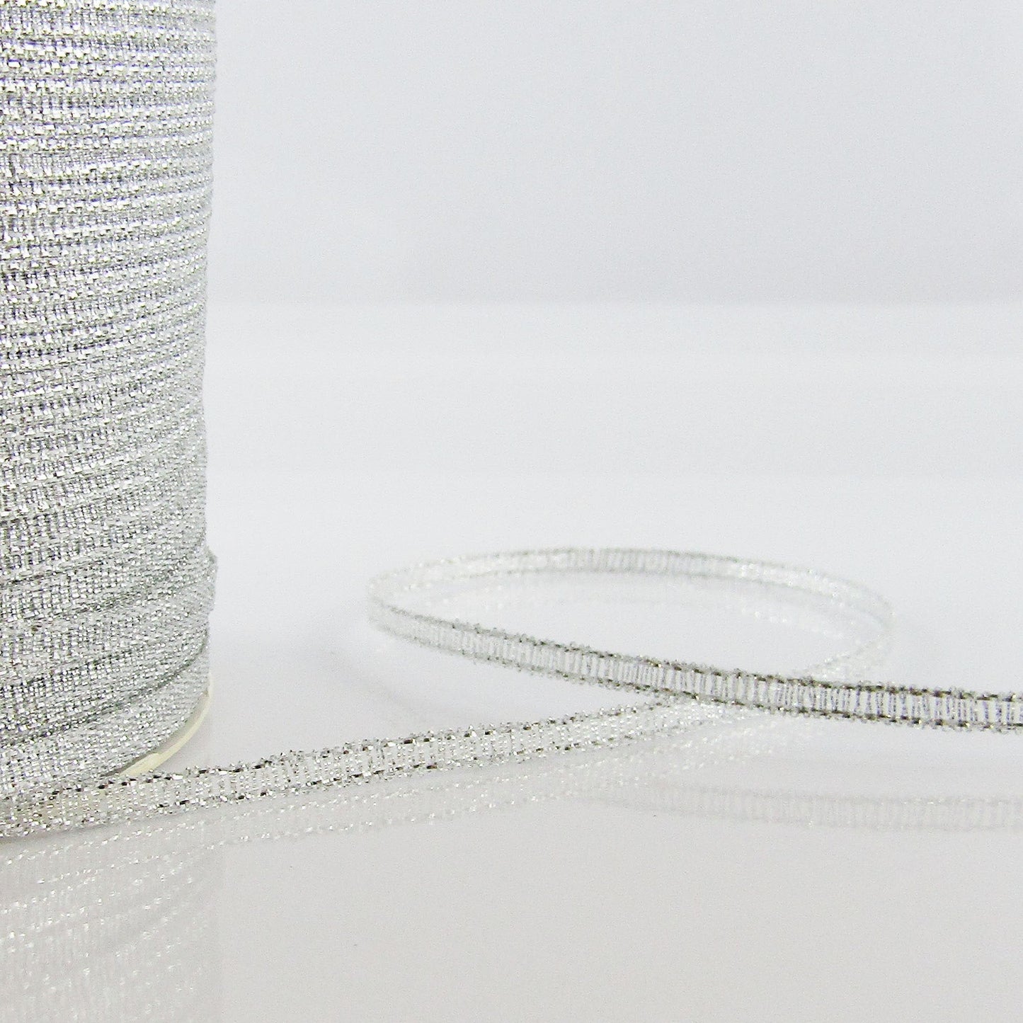 5metres 3mm Glitter Metallic Ribbon Gold or Silver Great for Christmas Baubles!