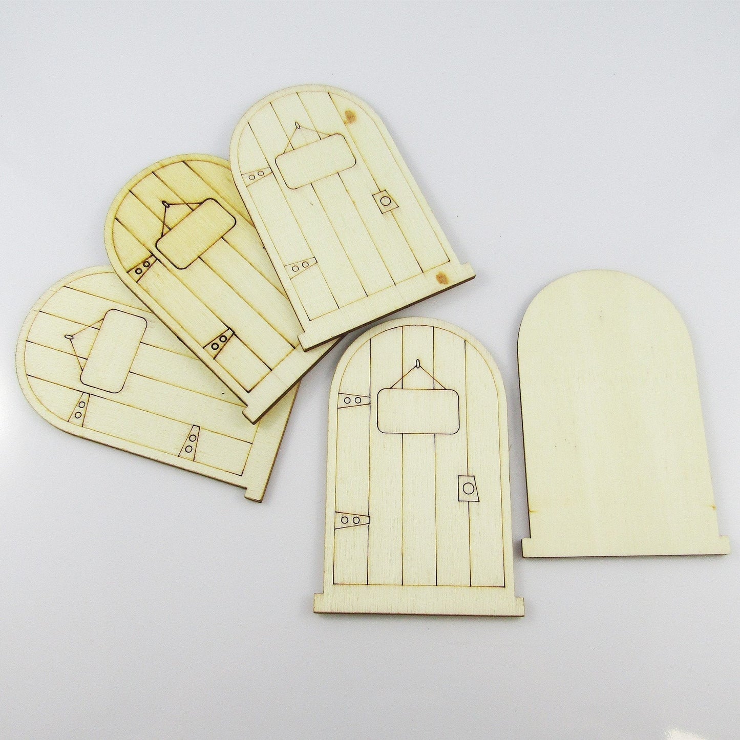 5pcs Laser Cut Wood Fairy Door Embellishment 88x60mm Scrapbook Cards KIDS CRAFT