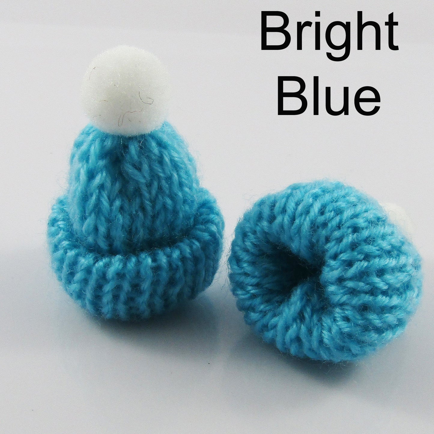 10pcs Dollhouse Miniature Knitted Beanie Hat Doll Bead 45x35mm Select Colour