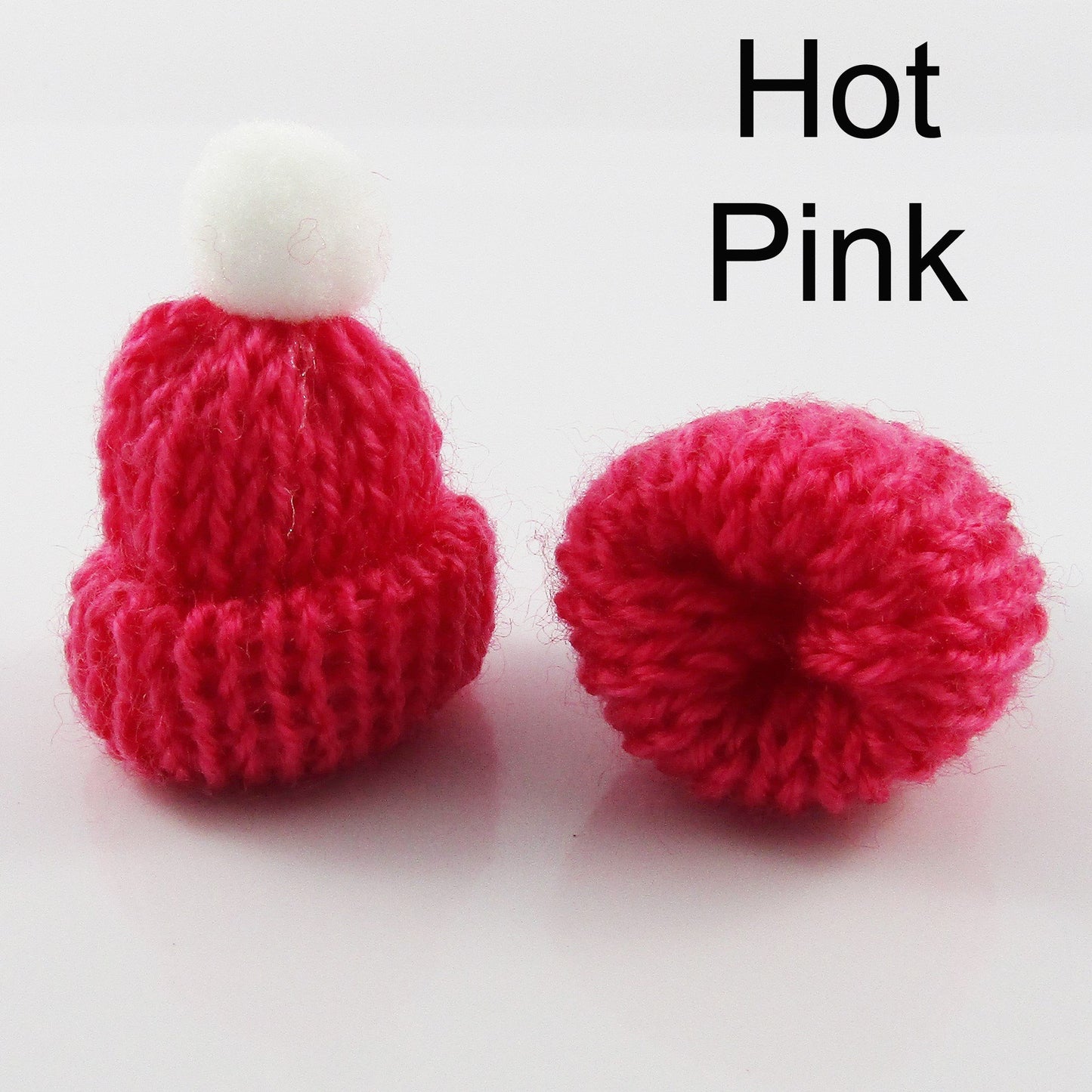 10pcs Dollhouse Miniature Knitted Beanie Hat Doll Bead 45x35mm Select Colour