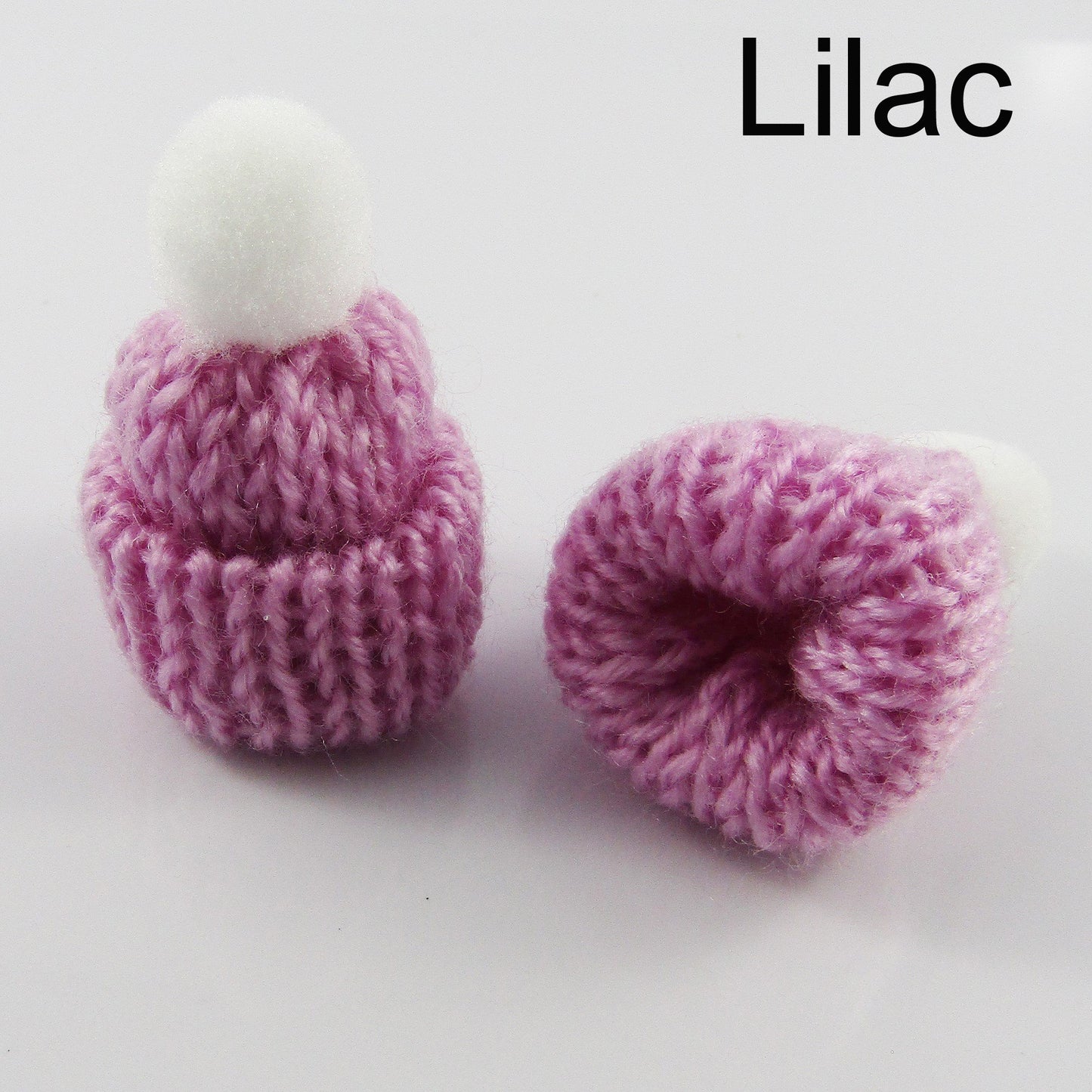 10pcs Dollhouse Miniature Knitted Beanie Hat Doll Bead 45x35mm Select Colour