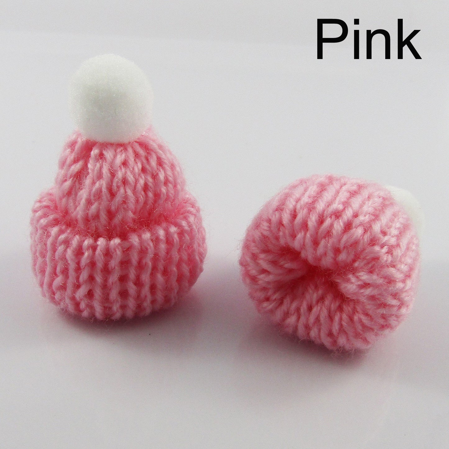 10pcs Dollhouse Miniature Knitted Beanie Hat Doll Bead 45x35mm Select Colour