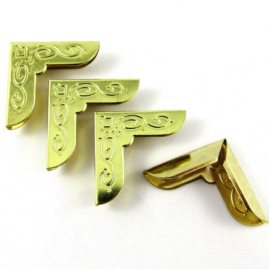 20pcs Book Photo Album Corner Embellishments 23x23x6mm Iron Gold