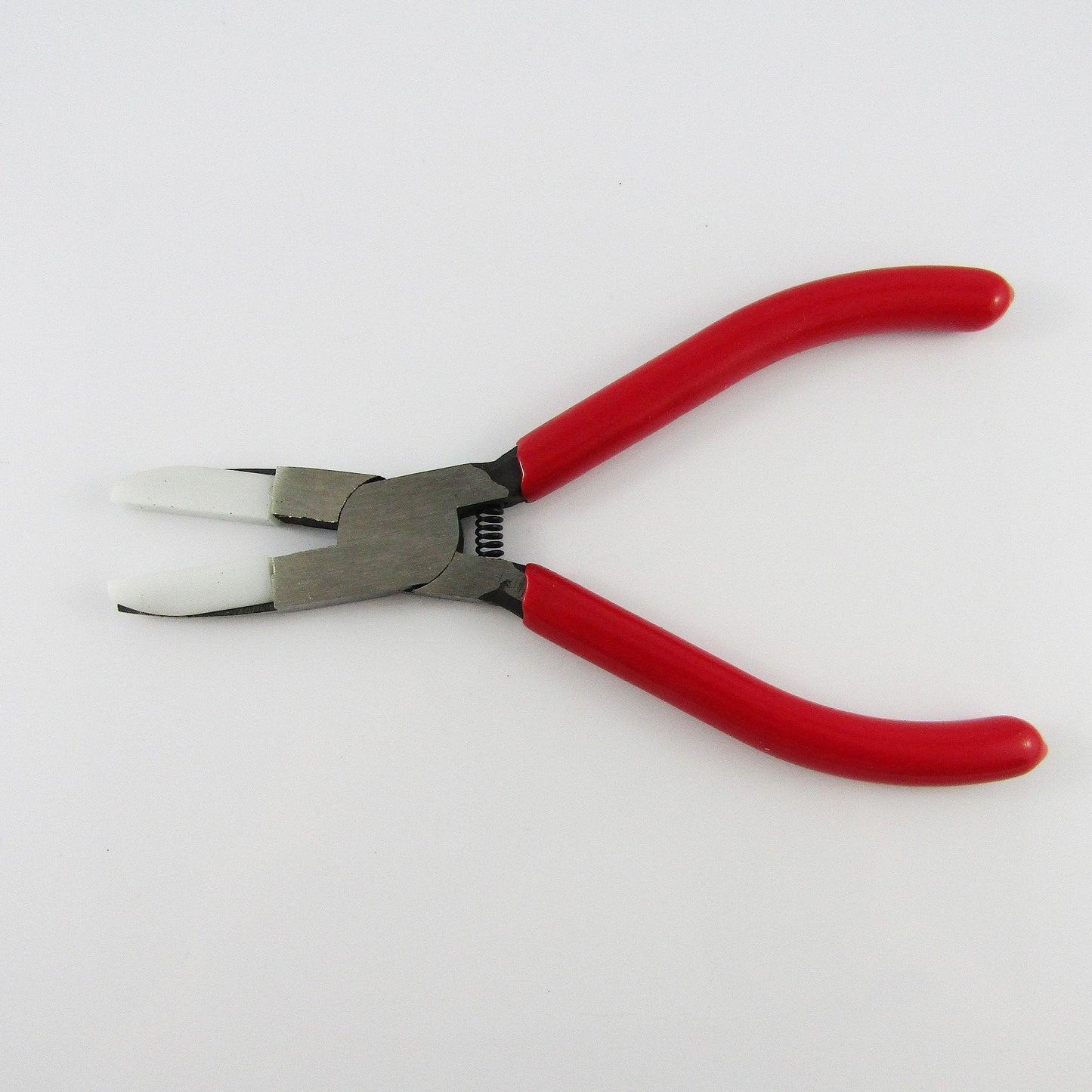 Craft & Jewellery Carbon Steel Spring Loaded Flat Nose Plastic Jaw Pliers 142mm