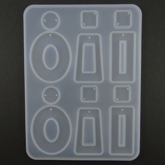 Hollow Geometric Shape Earring Pairs Silicone Casting Mould for Epoxy Resin