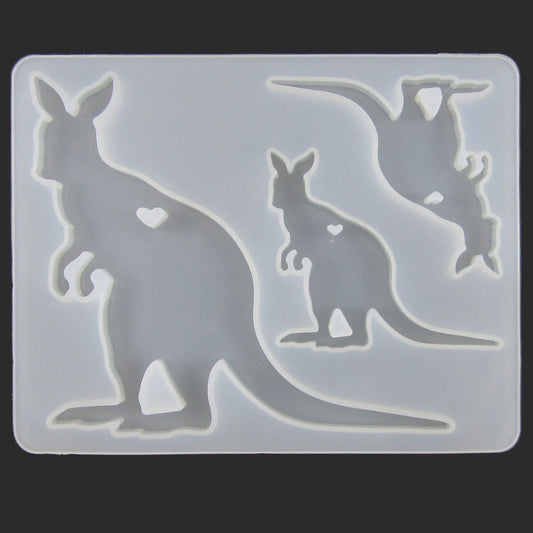 Aussie Kangaroo Pendant Silicone Casting Mould for Epoxy Resin Earrings Necklace