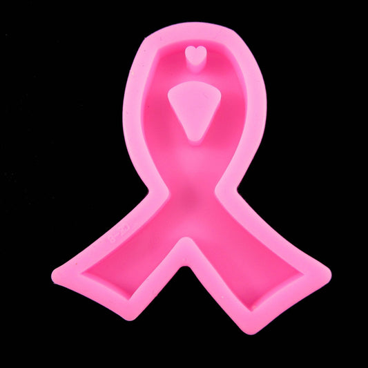 Awareness Ribbon Pendant FOOD GRADE Silicone Casting Mould Chocolate Soap Resin