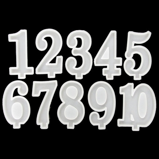 DIY Candle Birthday Number 1 to 10 Set Silicone Casting Mould for Epoxy Resin