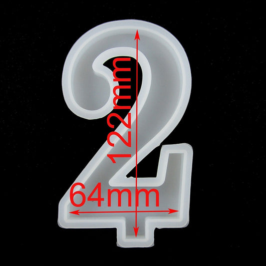 DIY Candle Birthday Number 2 Silicone Casting Mould for Epoxy Resin