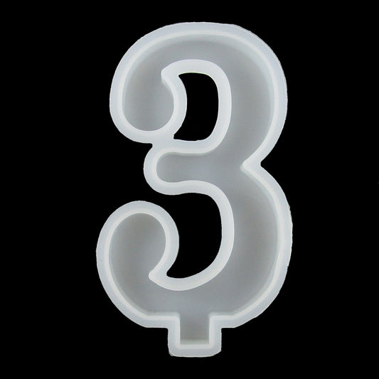 DIY Candle Birthday Number 3 Silicone Casting Mould for Epoxy Resin