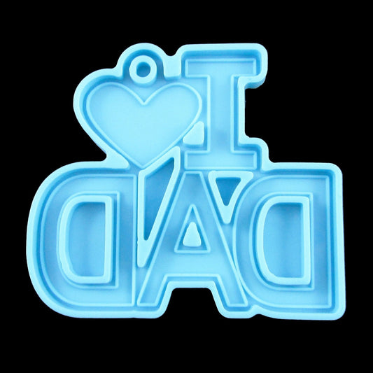 Father's Day I Love Dad Keychain Pendant Silicone Casting Mould for Epoxy Resin