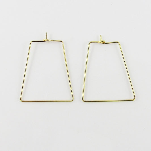 Bulk 10pcs Trapezoid Earring Component / Wine Glass Finding 30mm Add Beads