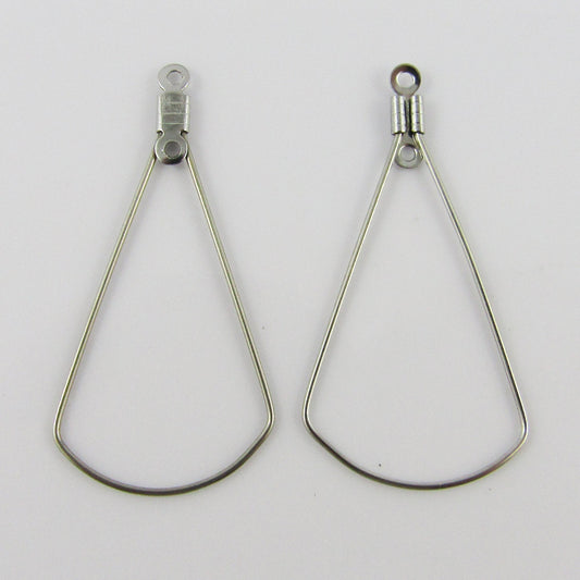 Bulk 10pcs Wire Bell Shape Earring Component / Pendant SSteel 39mm Add Beads etc