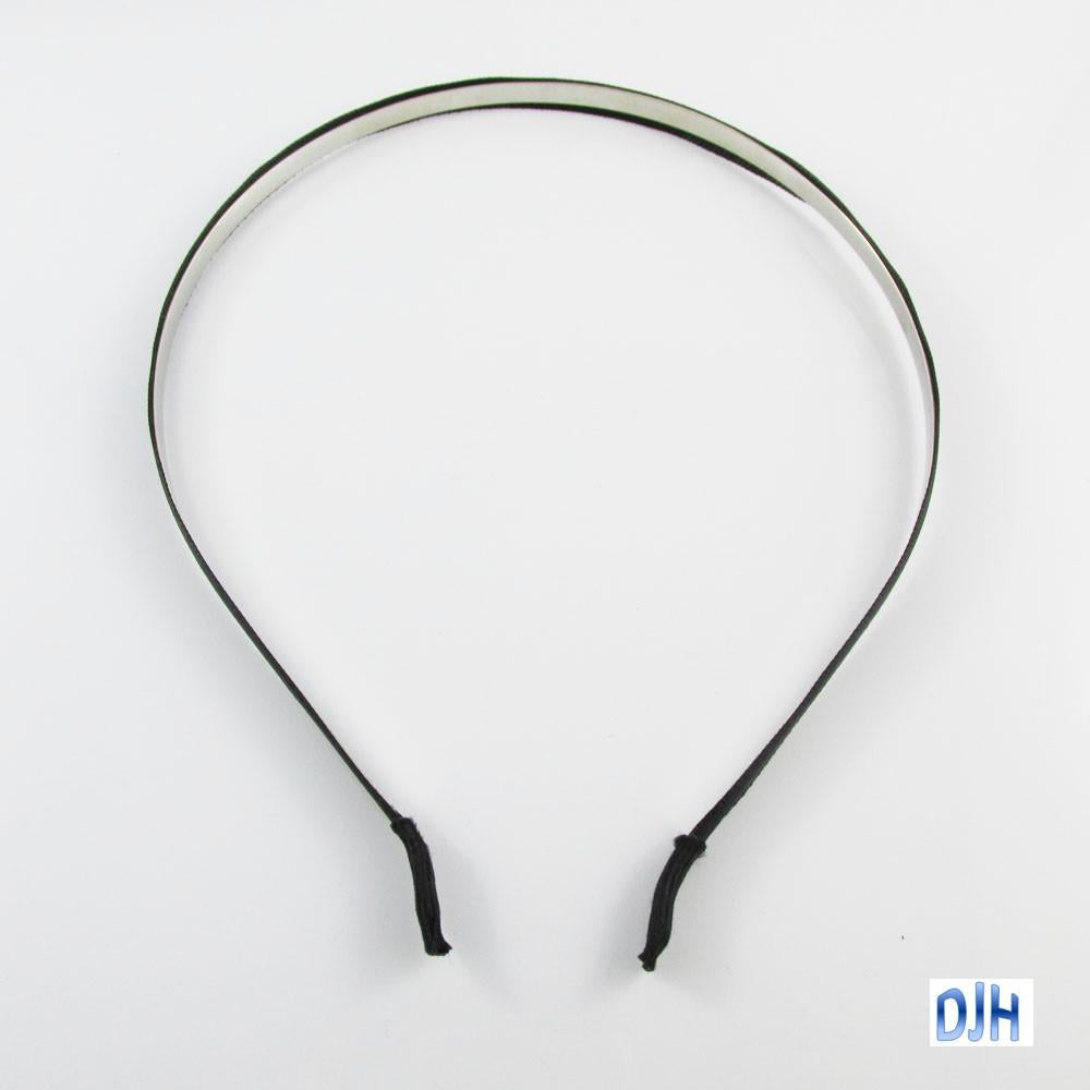 Bulk 10pcs DIY Head Band Black Ribbon covered Metal 5mm x approx 350mm