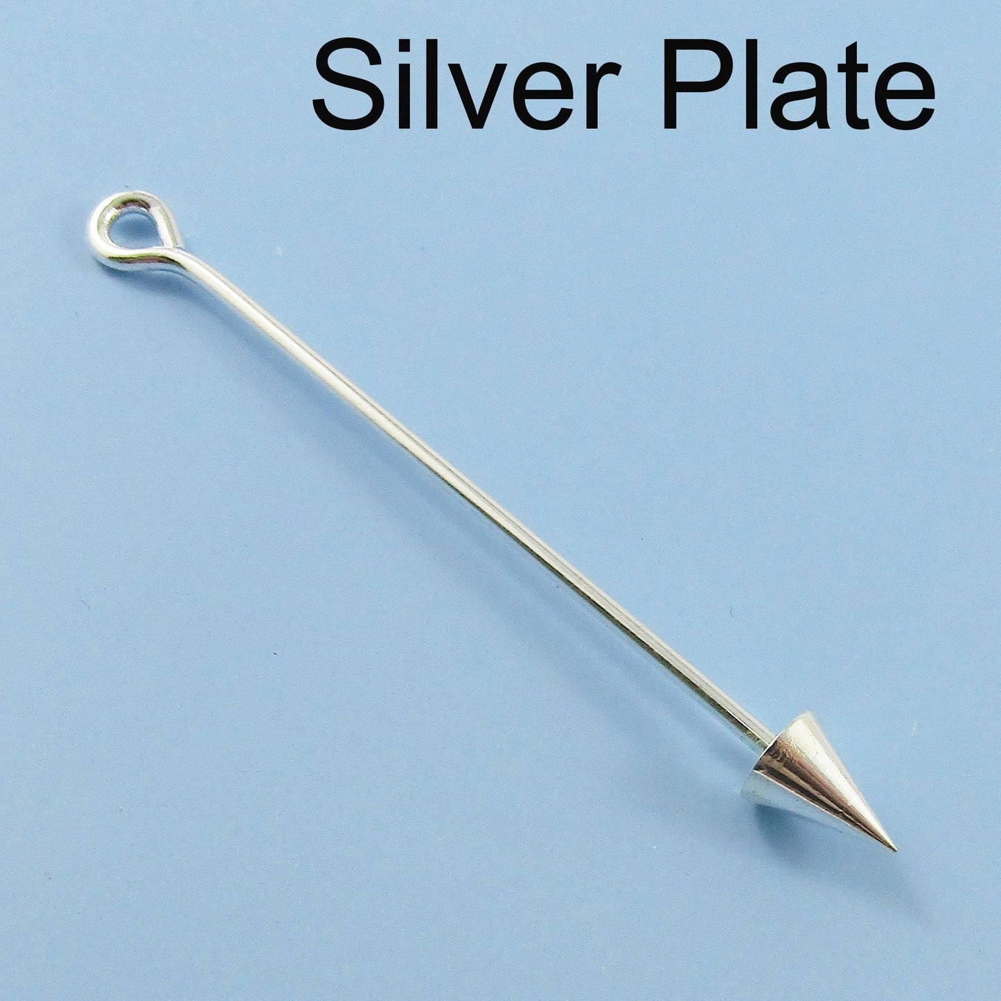 5pcs Beadable Arrow Bar Eye Pin Pendant Finding 60mm Pin 1.5mm Select Colour