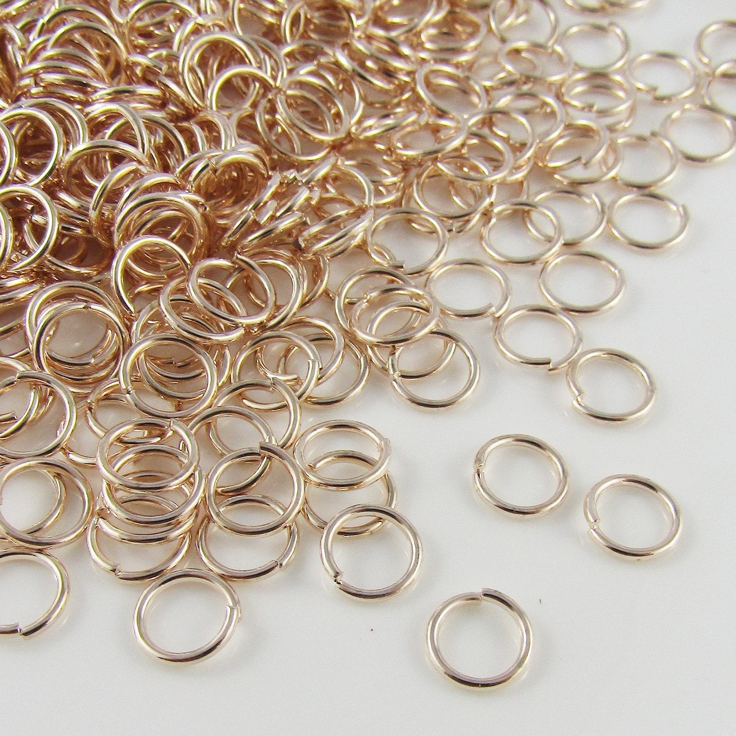 Bulk 125 pieces of 8x1mm Light Rose Gold Jump Rings Open Jumprings Findings