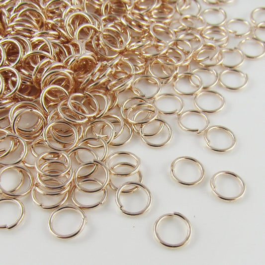 Bulk 125 pieces of 8x1mm Light Rose Gold Jump Rings Open Jumprings Findings