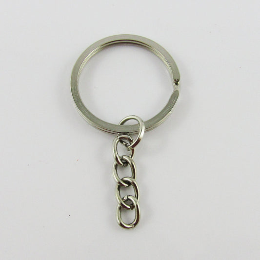 Bulk Keychain Key Ring Findings Flat Split Ring Keyring 28mm Silver Select Qty