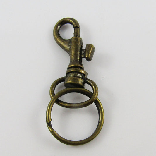 Bulk x5 Trigger Clasp Key Ring Keychain Finding 38mm Bronze Alloy