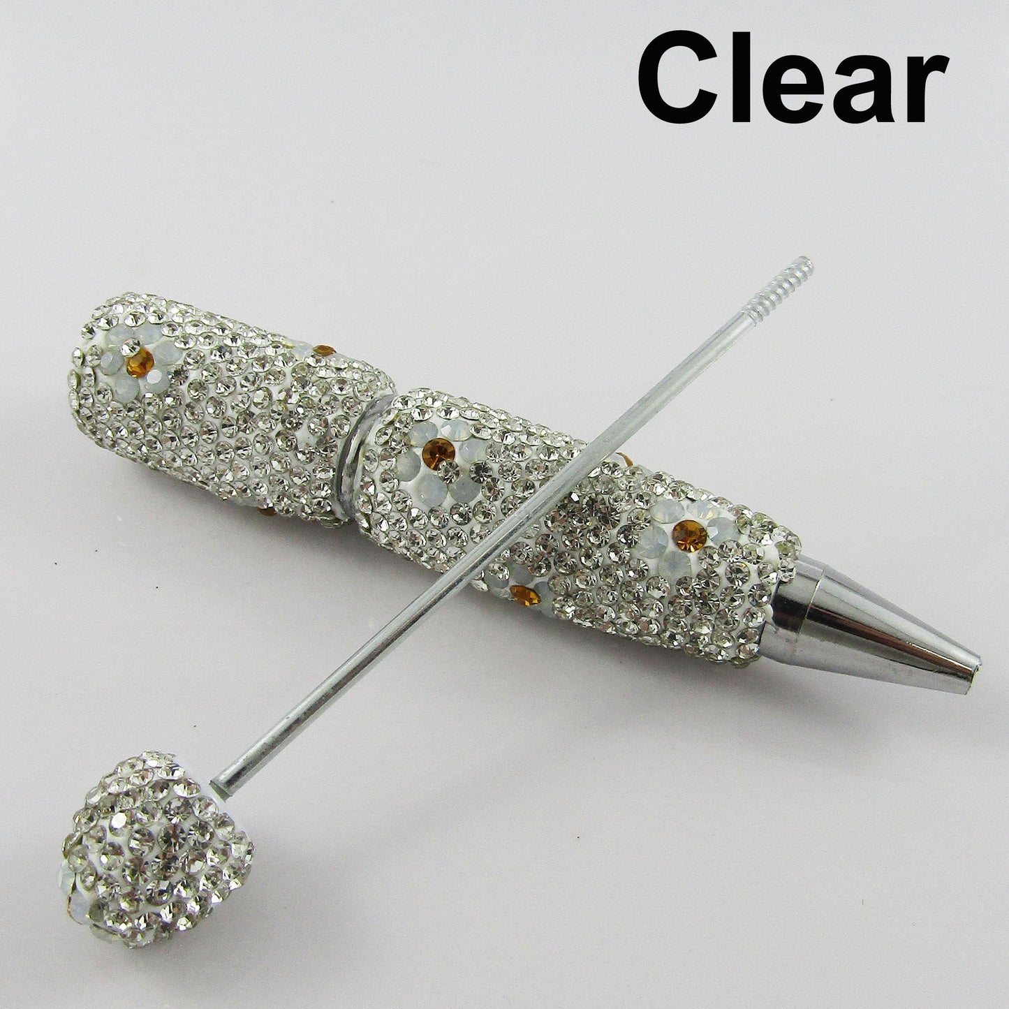 Blank DIY Deluxe Rhinestone Daisy Beadable Pen 145mm Select Colour