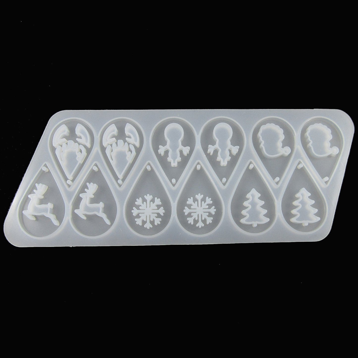Mixed Teardrop Xmas Earring Pairs Pendant Silicone Mould UV or Epoxy Resin