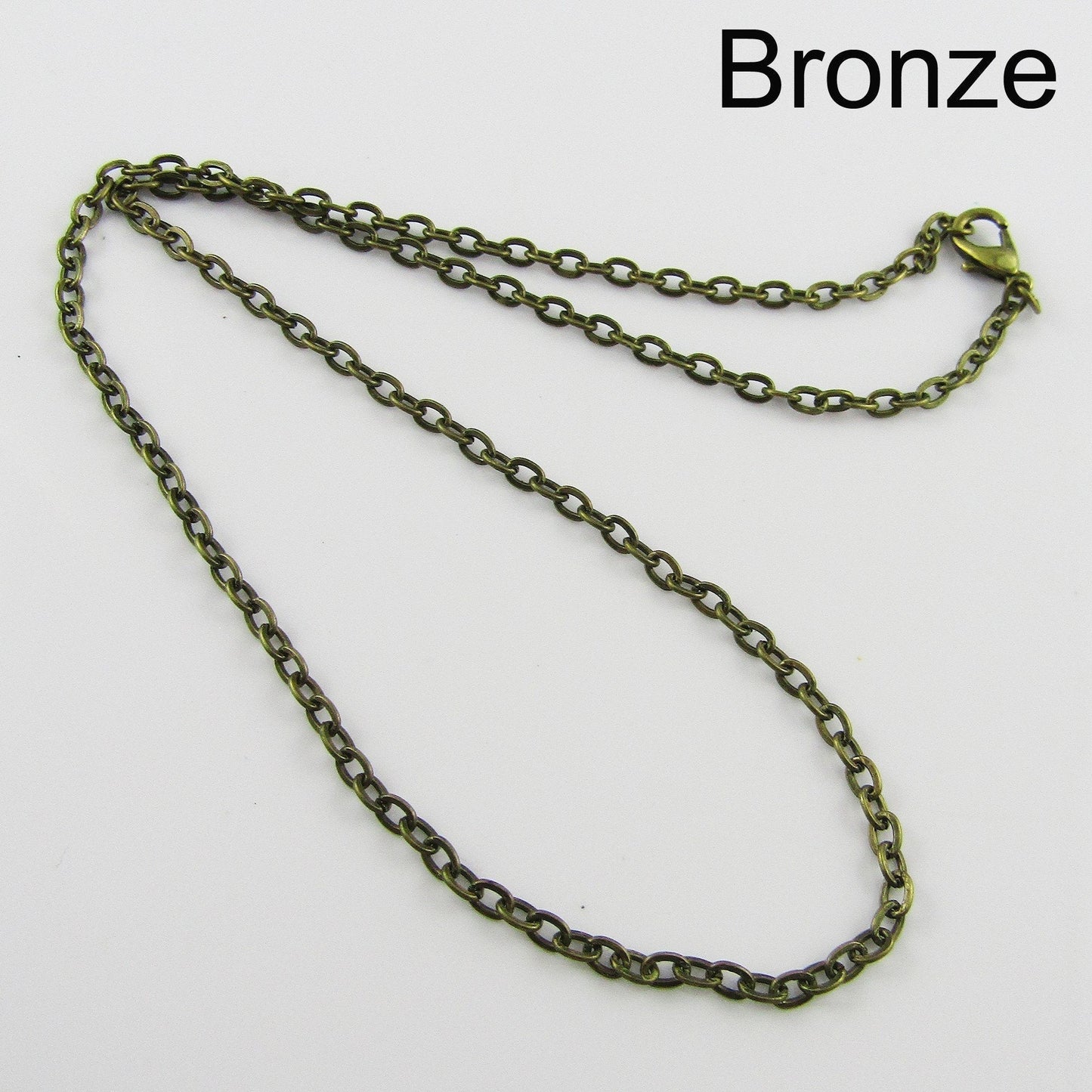 Bulk 10pcs Cable Chain Link Necklace 45cm Parrot Clasp Select Colour