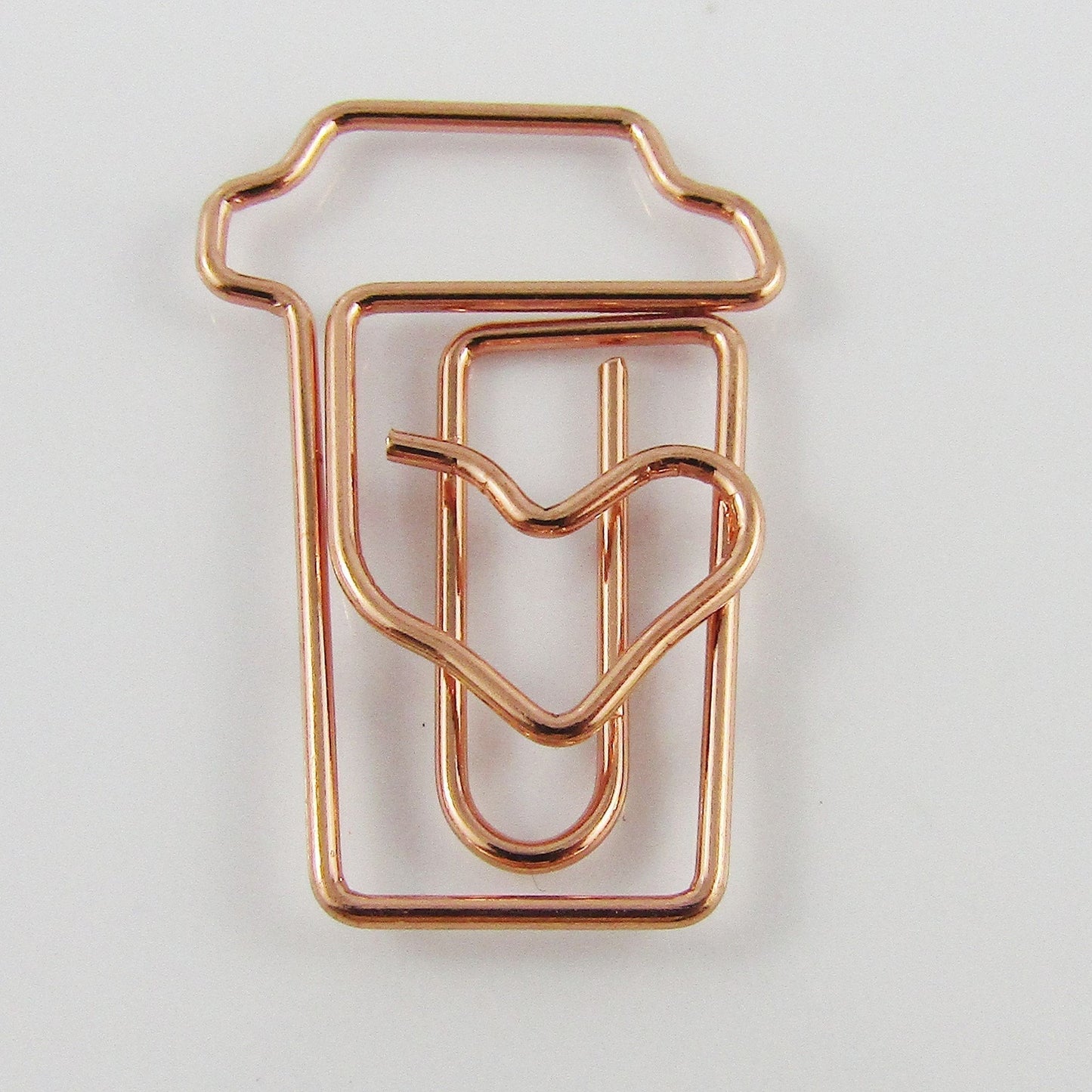 6pcs Rose Gold Coffee Cup Paper Clip Photo Clip 27x18mm Journal Scrapbooking etc