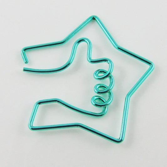 6pcs Thumbs Up Star Novelty Paper Clip Photo Clip 38x38mm Journal Scrapbook