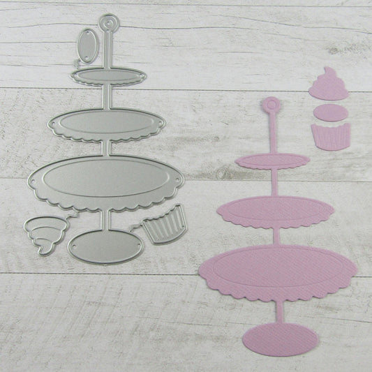 High Tea Tiered Cake Tray Cutting Die Carbon Steel Scrapbooking Card Making etc