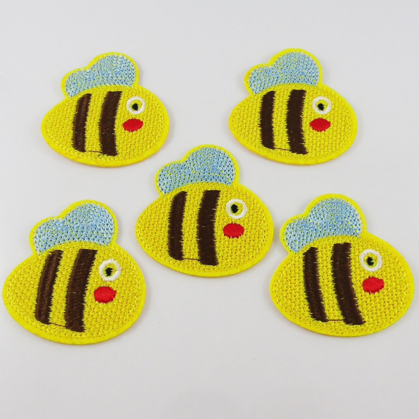 5pces Iron on / Sew On Bumblebee Embroidery Applique Patch 50x48mm
