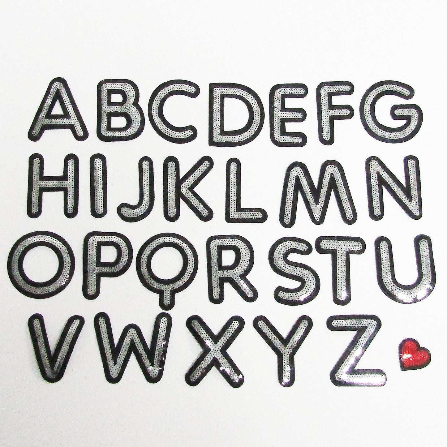 1set Iron on / Sew On A-Z Alphabet Sequins Embroidery Applique Patch