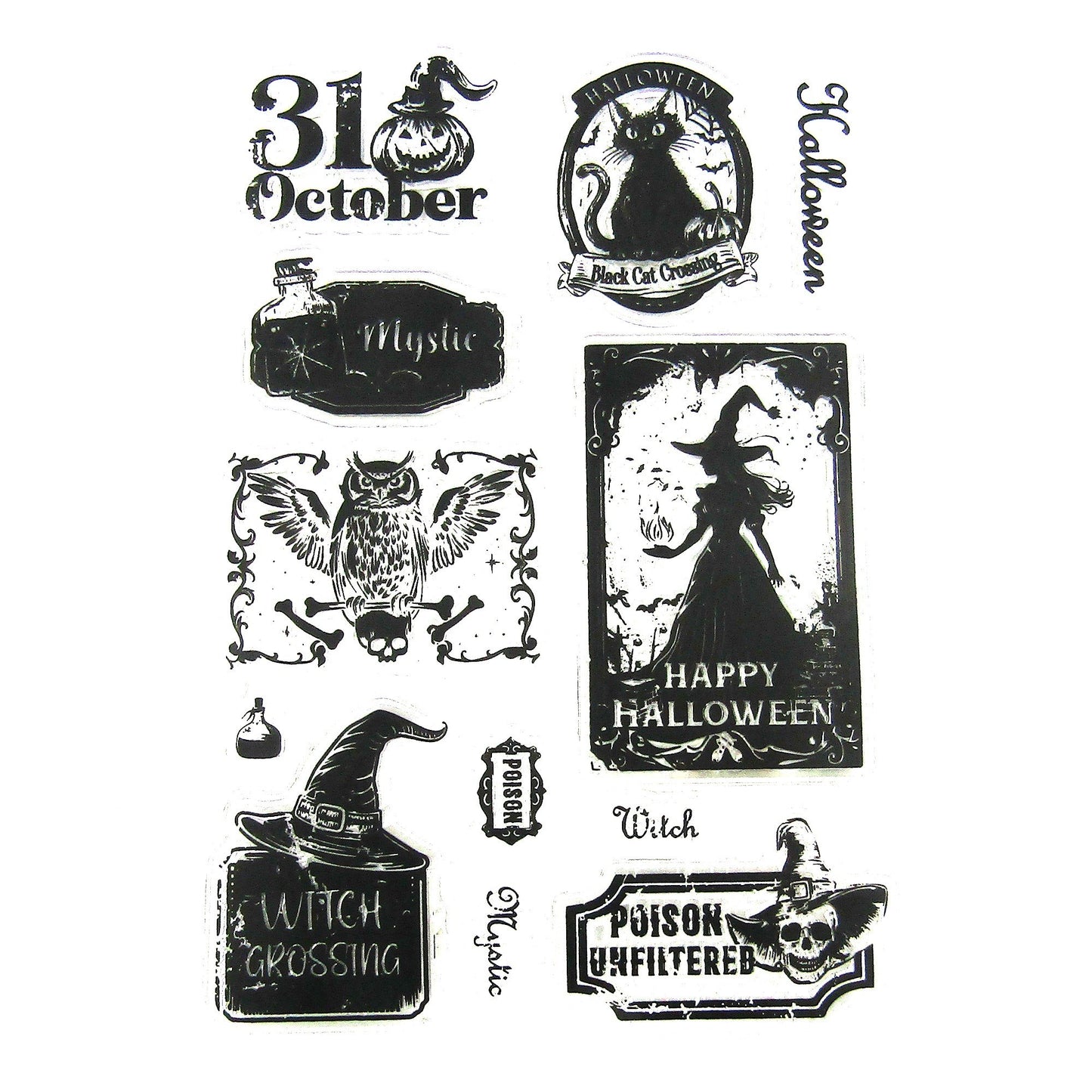 Halloween Witch Garden Clear Stamp Sheet Silicone Journal Scrapbook Cards
