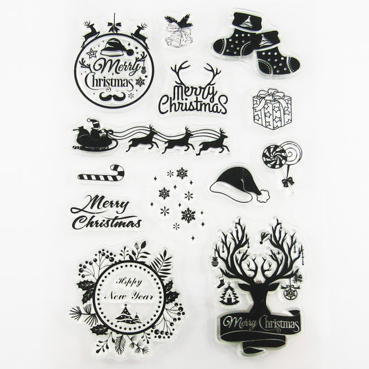 Christmas Reindeer Clear Stamp Sheet Silicone Journal Scrapbook Cards