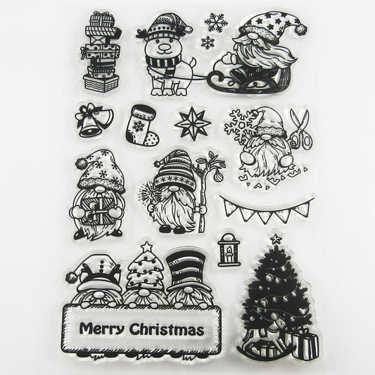 Christmas Gnomes Clear Stamp Sheet Silicone Journal Scrapbook Cards