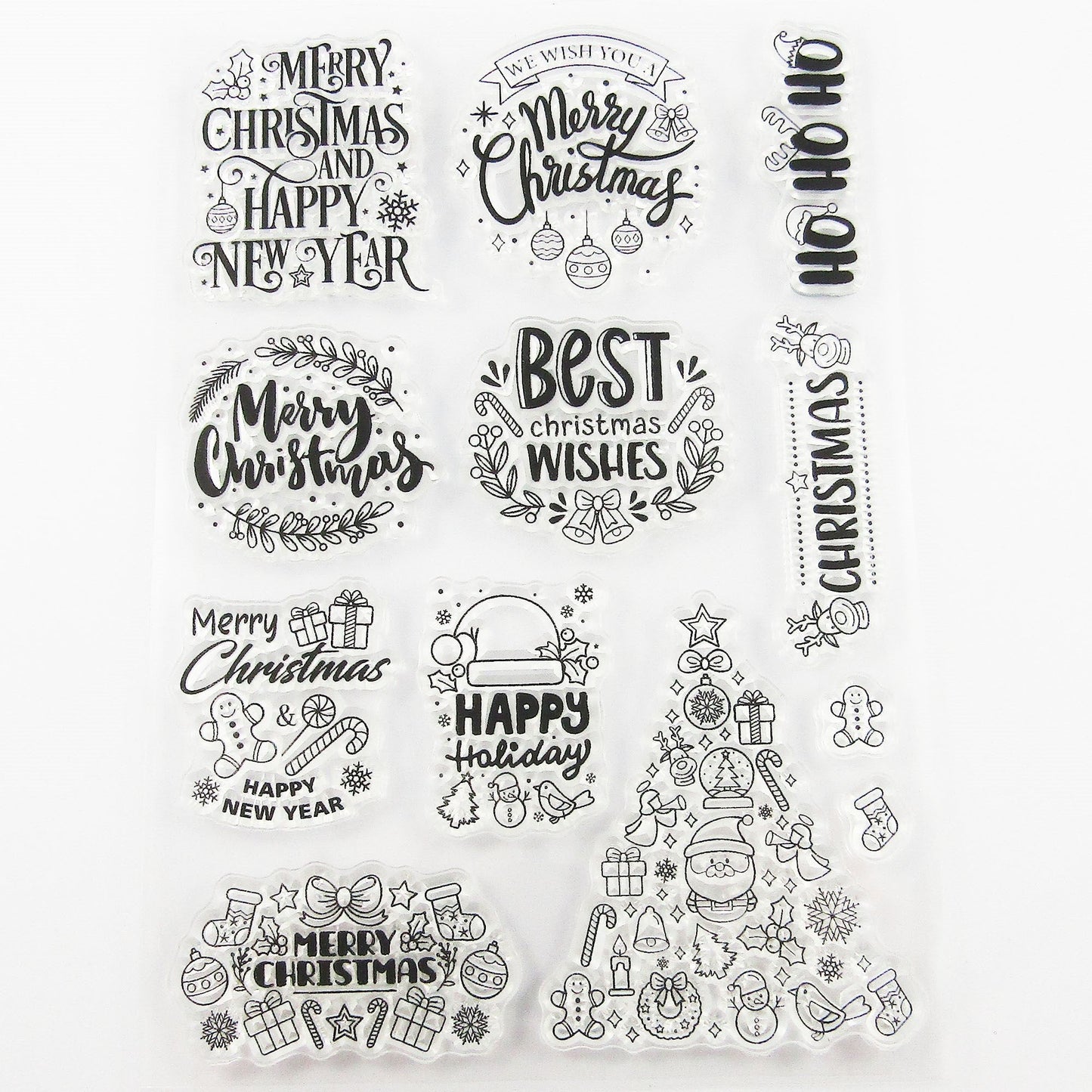 Christmas Greetings Clear Stamp Sheet Silicone Journal Scrapbook Cards
