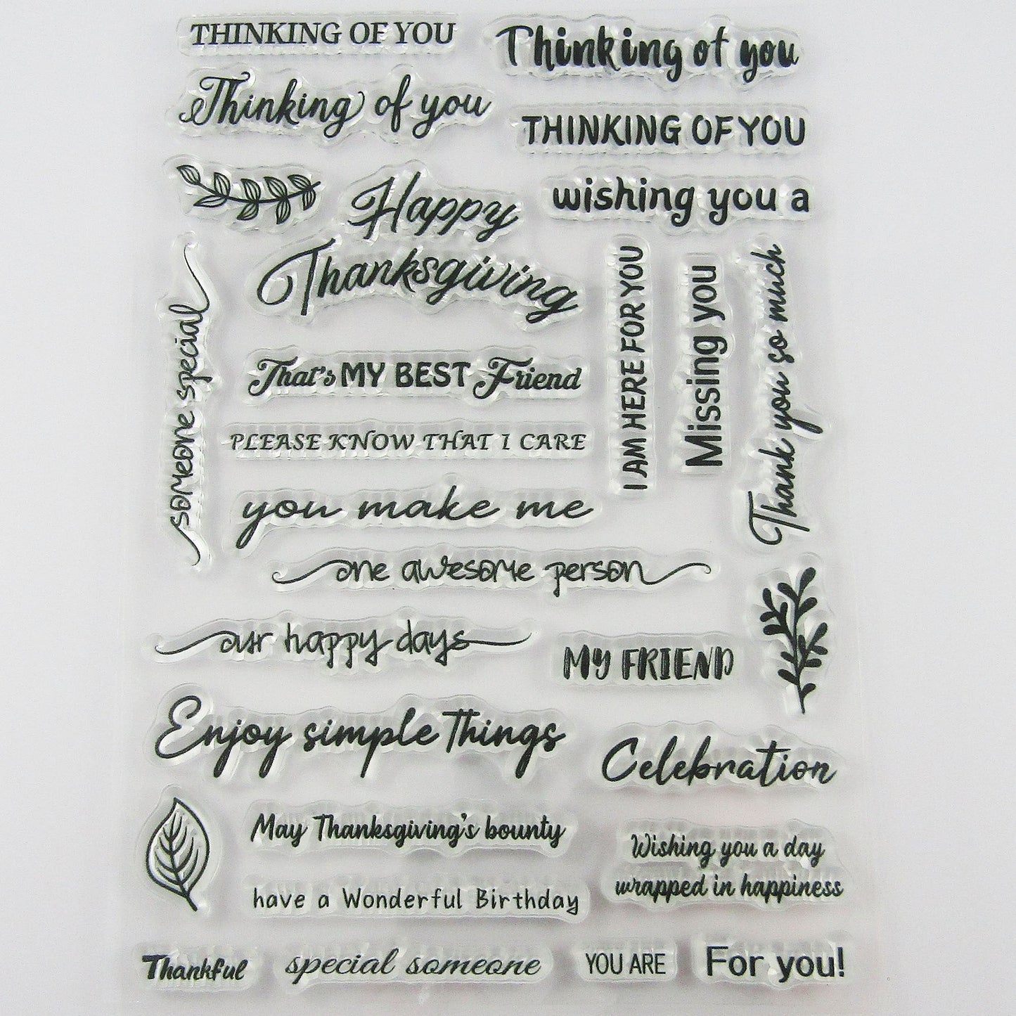 Thinking of You Messages Clear Stamp Sheet Silicone Journal Scrapbook Cards
